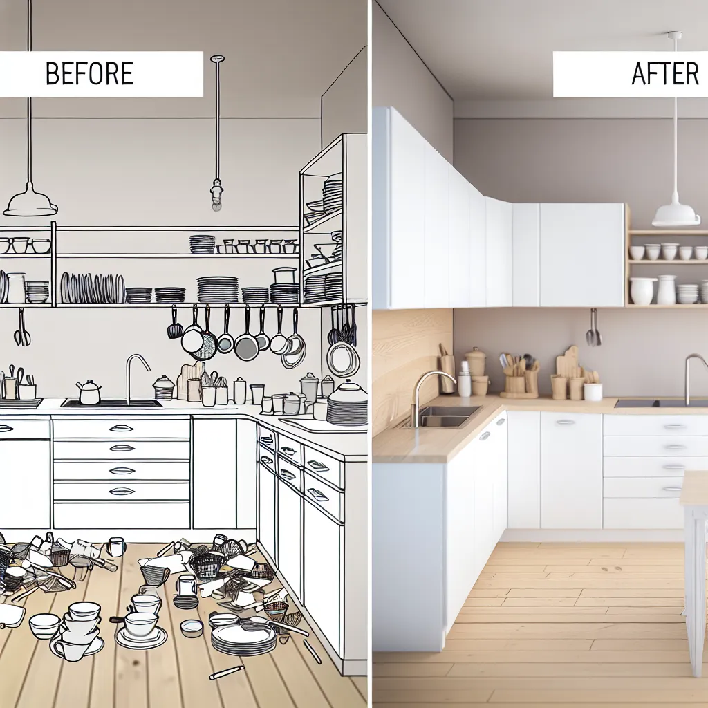 Kitchen transformation before and after